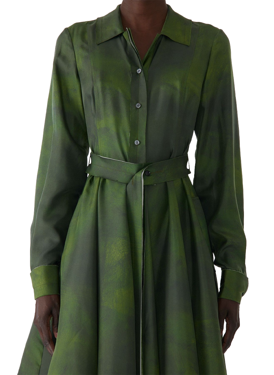 Smudged Canvas Silk Twill Shirtdress - Jason Wu Collection