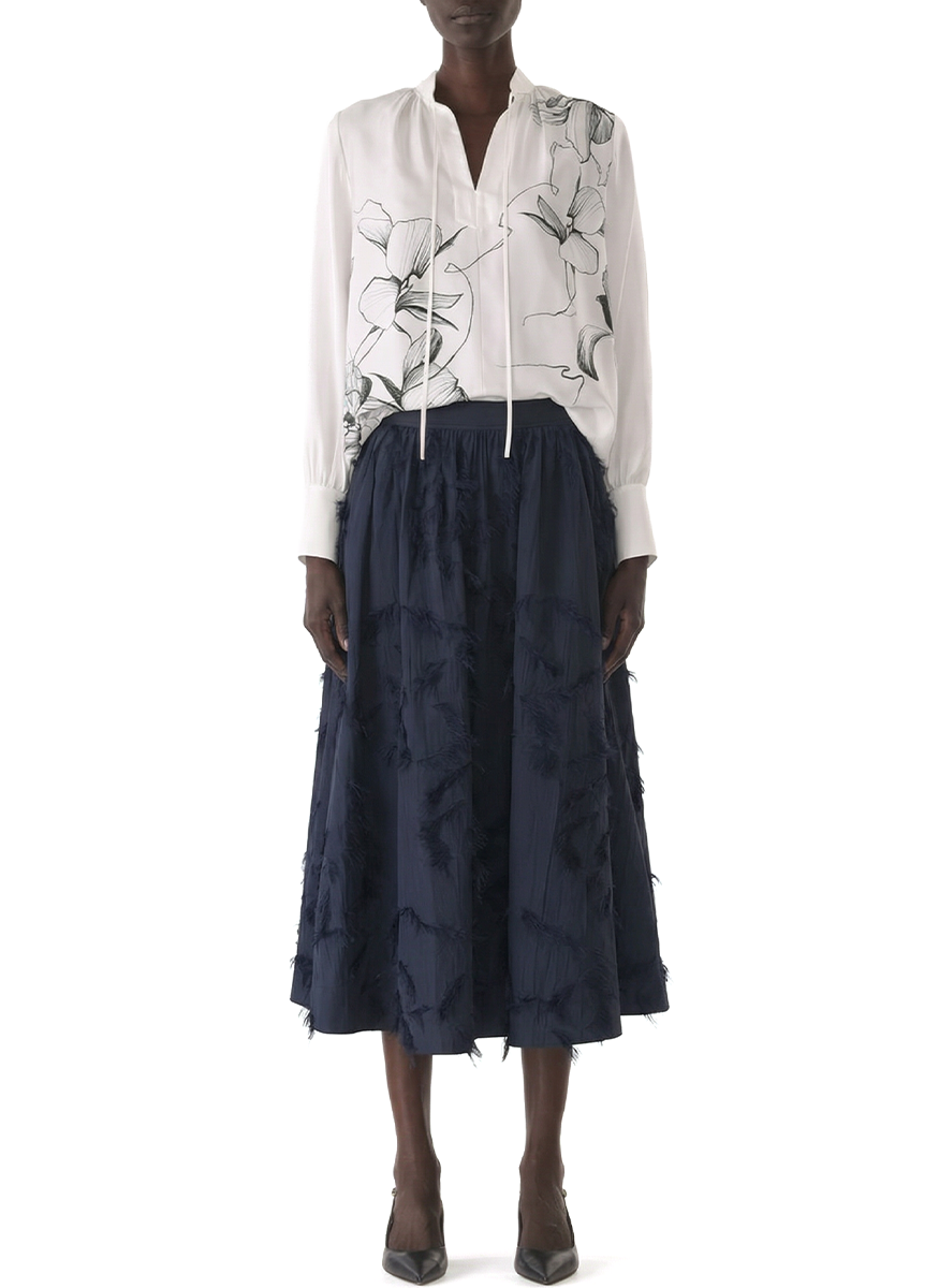 Shadow Floral Silk Twill Top - Jason Wu Collection