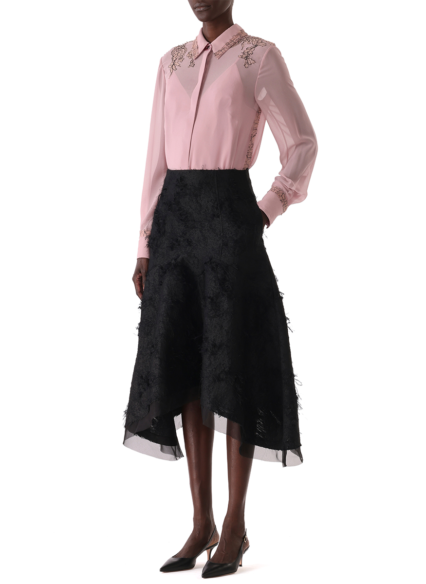 Crepe Chiffon Button-Up Shirt - Jason Wu Collection