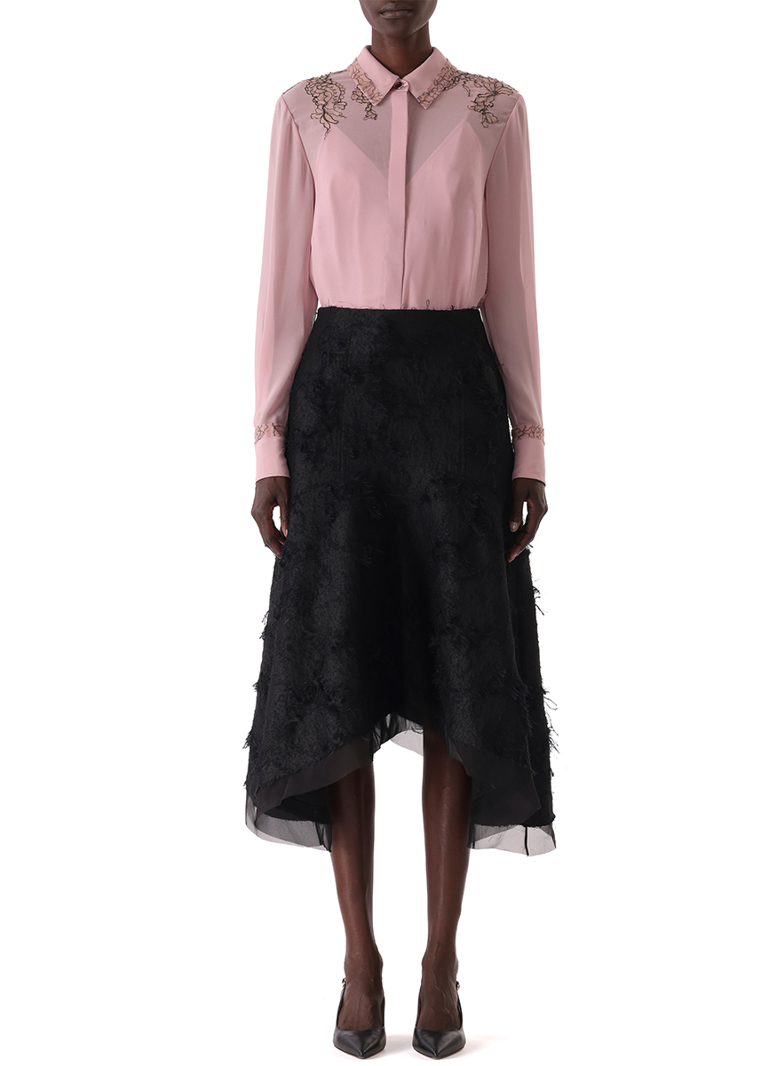 Crepe Chiffon Button-Up Shirt - Jason Wu Collection