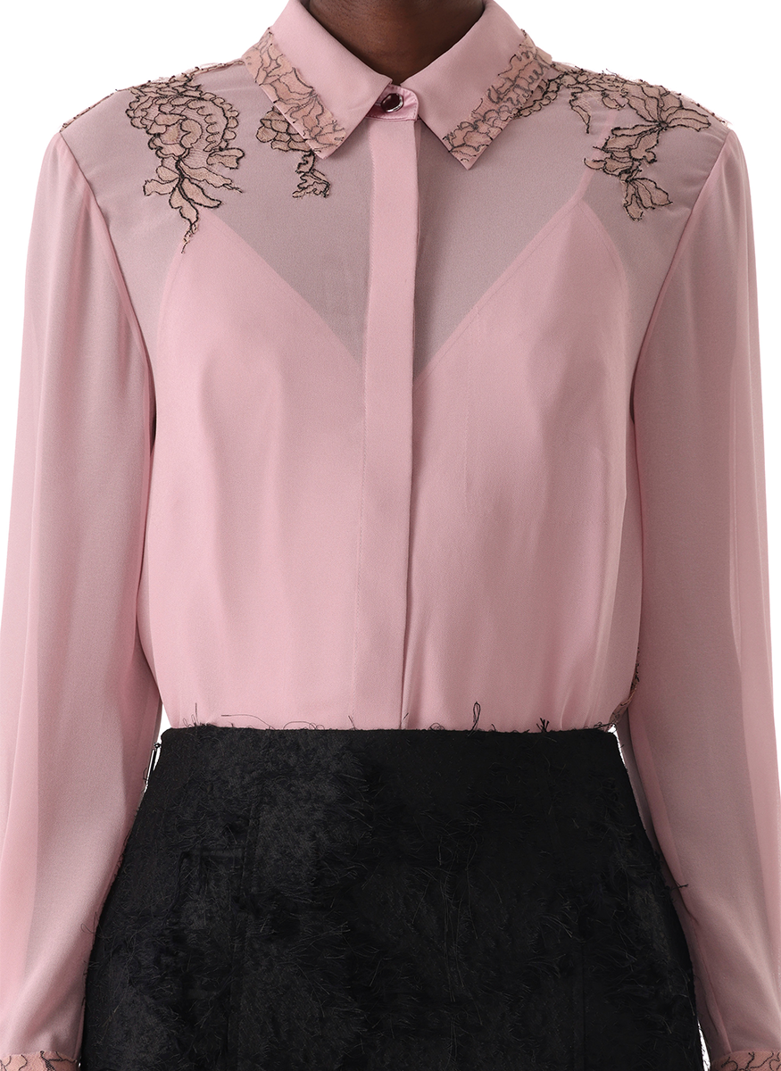 Crepe Chiffon Button-Up Shirt - Jason Wu Collection