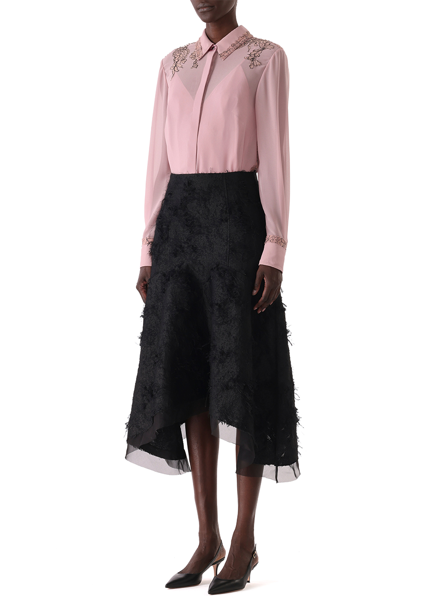 Crepe Chiffon Button-Up Shirt - Jason Wu Collection
