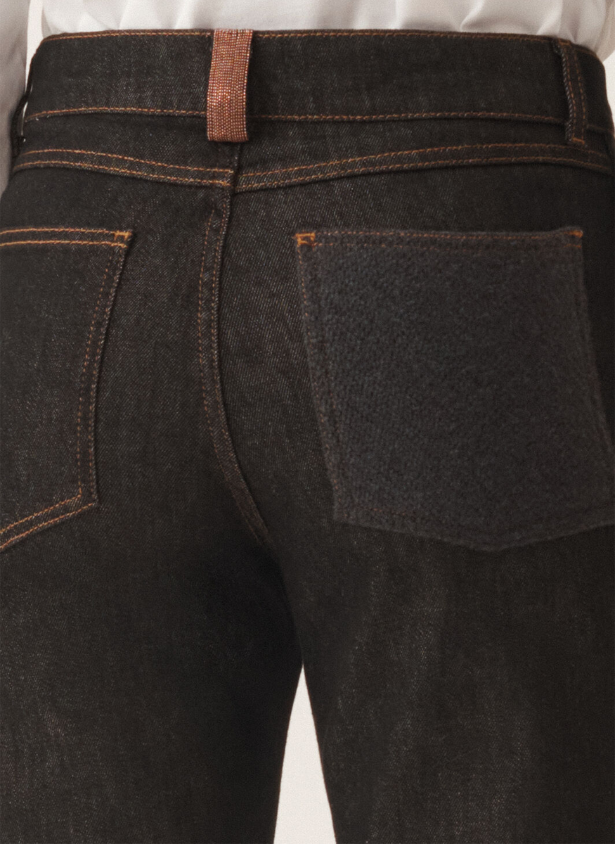 Bootcut 5 Pocket Jeans with Platinum Knit Pockets - Fabiana Filippi