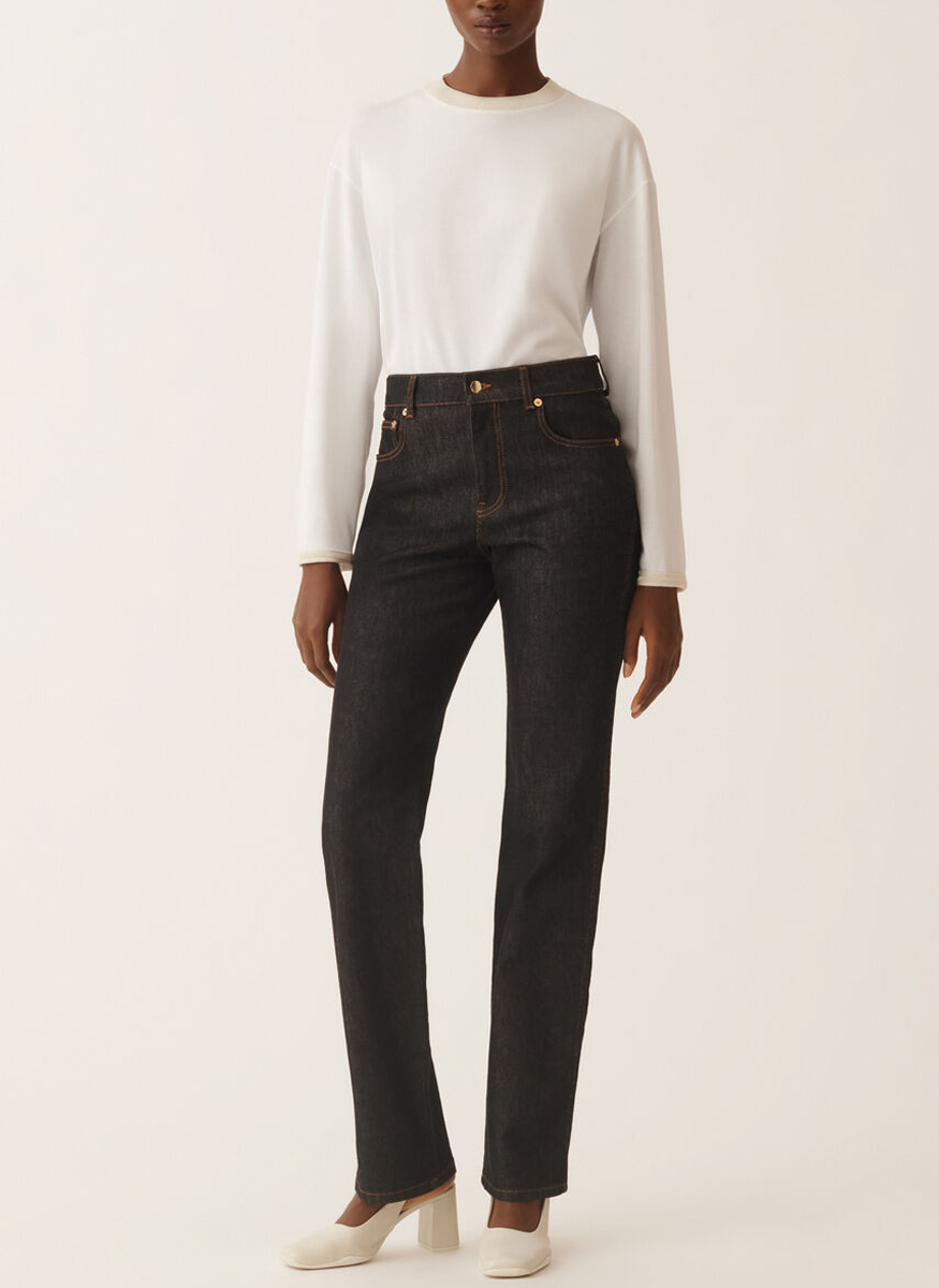 Bootcut 5 Pocket Jeans with Platinum Knit Pockets - Fabiana Filippi