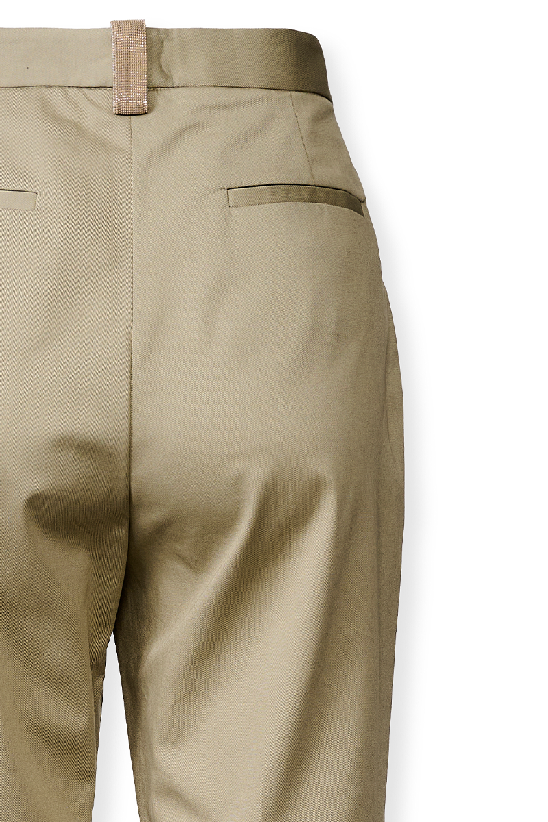 Cotton Gabardine Regular Fit Trousers - Fabiana Filippi