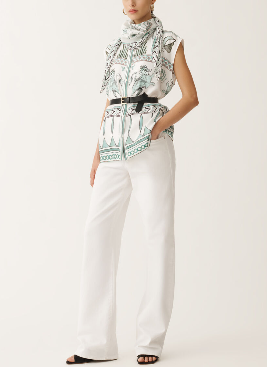 5-pocket denim trousers in Optical White