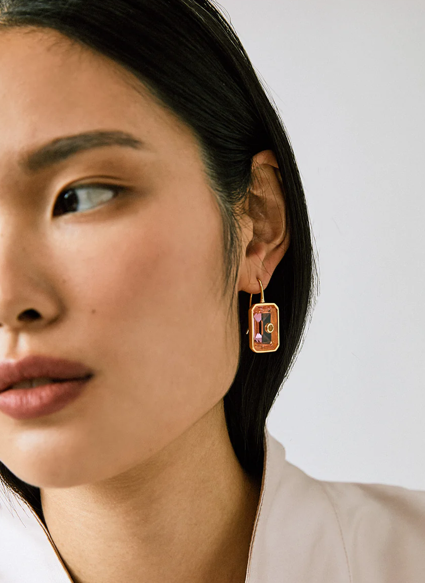 Tile Earrings, Pale Pink - Lizzie Fortunato