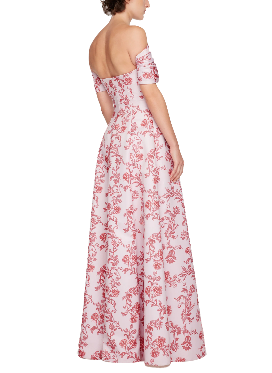 Auclair Dress in Pink Floral Damask Taffeta Faille - Emilia Wickstead