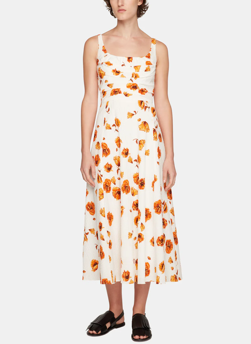 Verena Dress in Orange Poppies Bibione Cotton