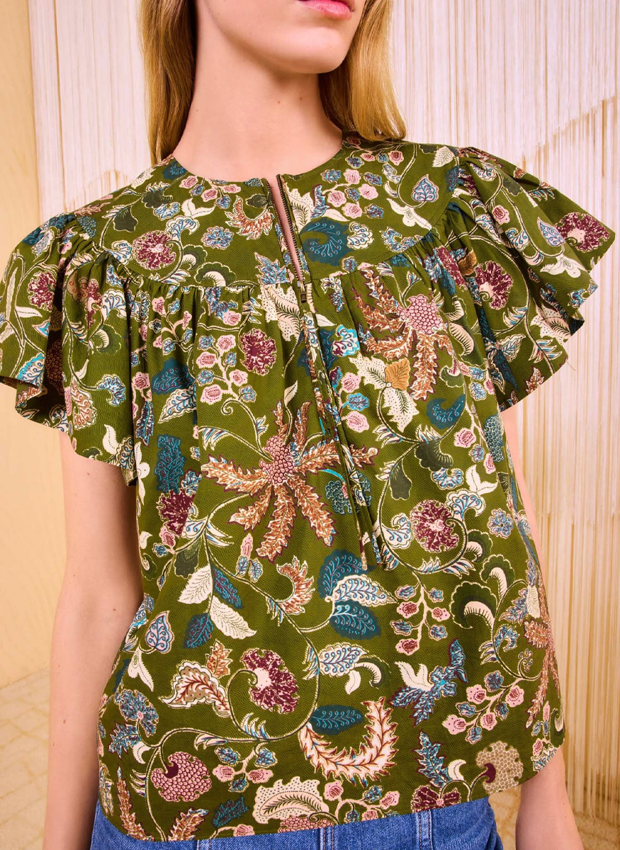 Perline Flutter Sleeve Blouse - Ulla Johnson