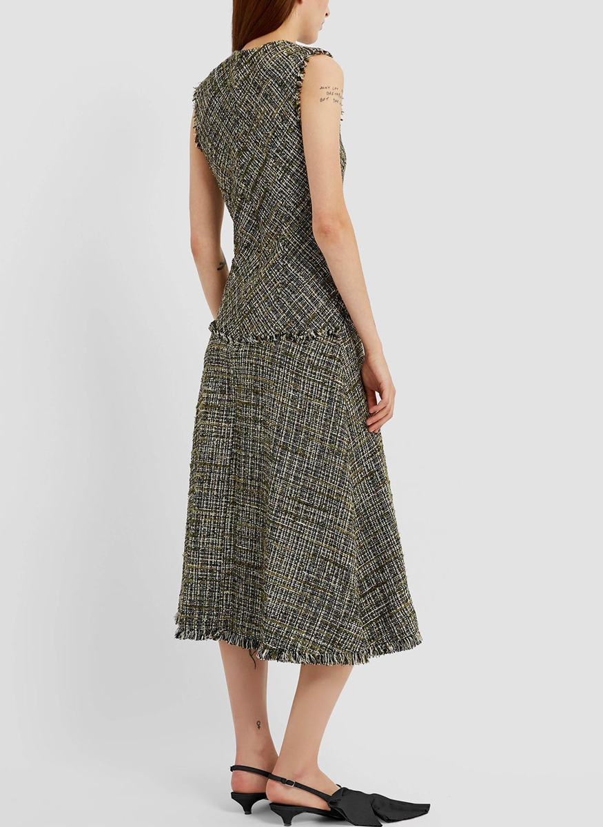 Tweed Sleeveless Midi Dress - Erdem