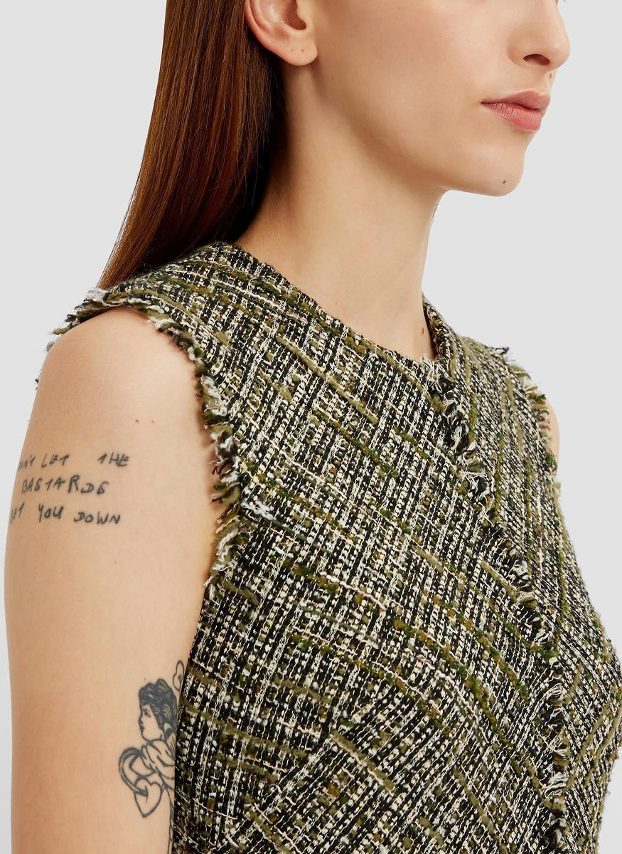 Tweed Sleeveless Midi Dress - Erdem