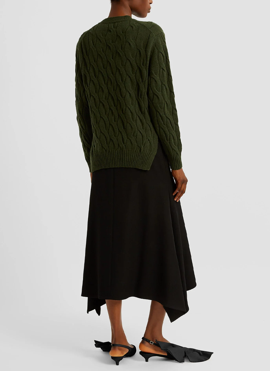 Crewneck Wool Sweater with Floral Detail - Erdem