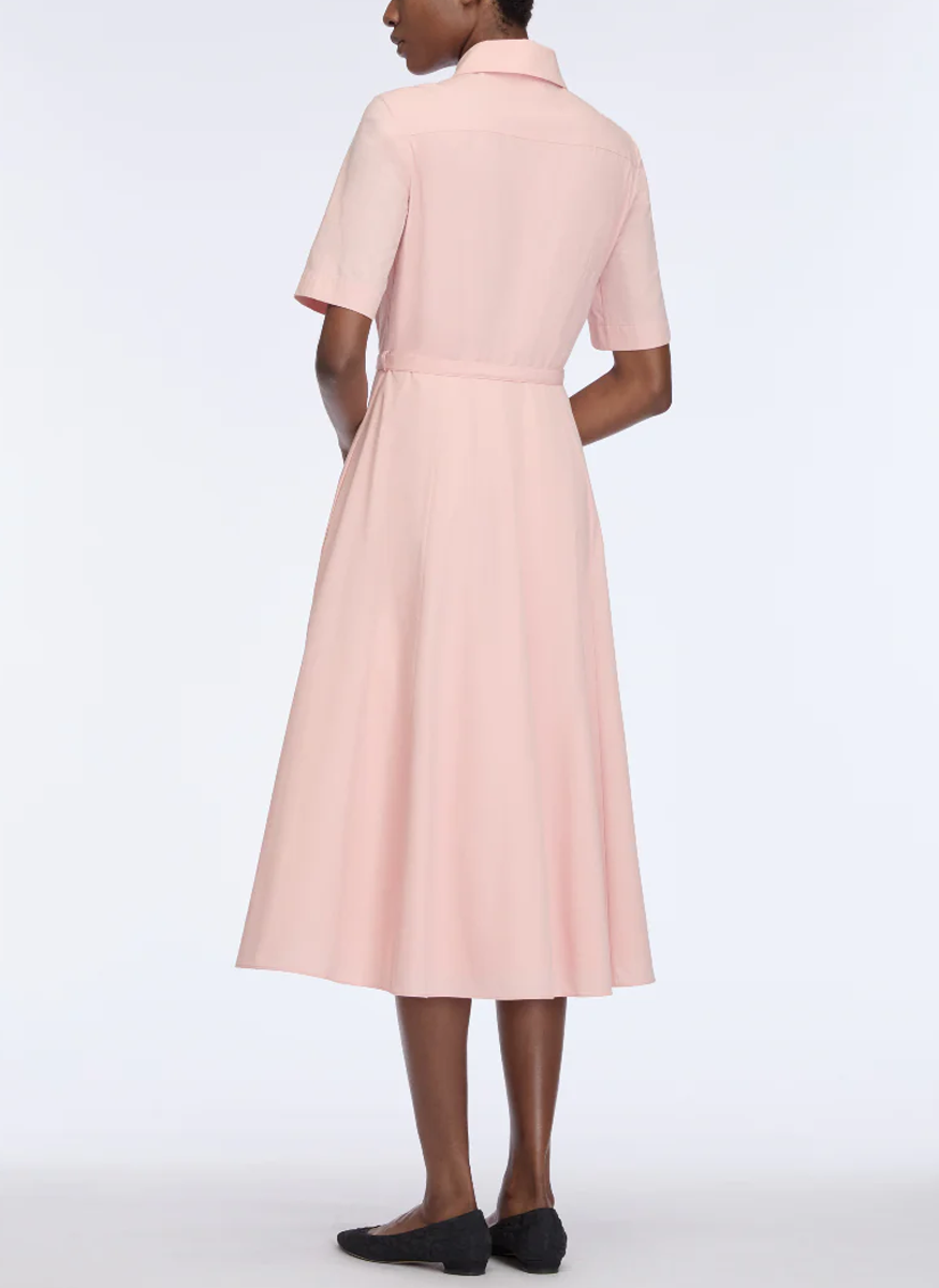 Rubie Cotton Poplin Dress in Light Pink - Emilia Wickstead