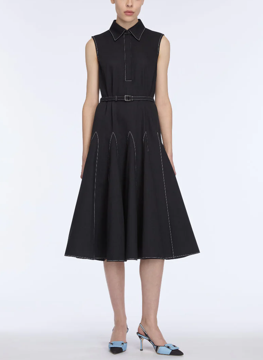Monique Dress in Black Denim - Emilia Wickstead