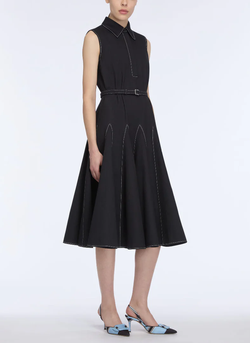 Monique Dress in Black Denim - Emilia Wickstead