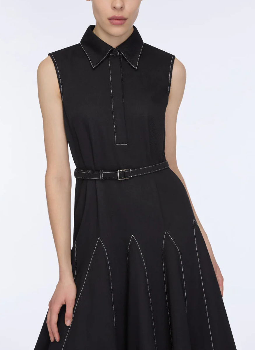 Monique Dress in Black Denim - Emilia Wickstead