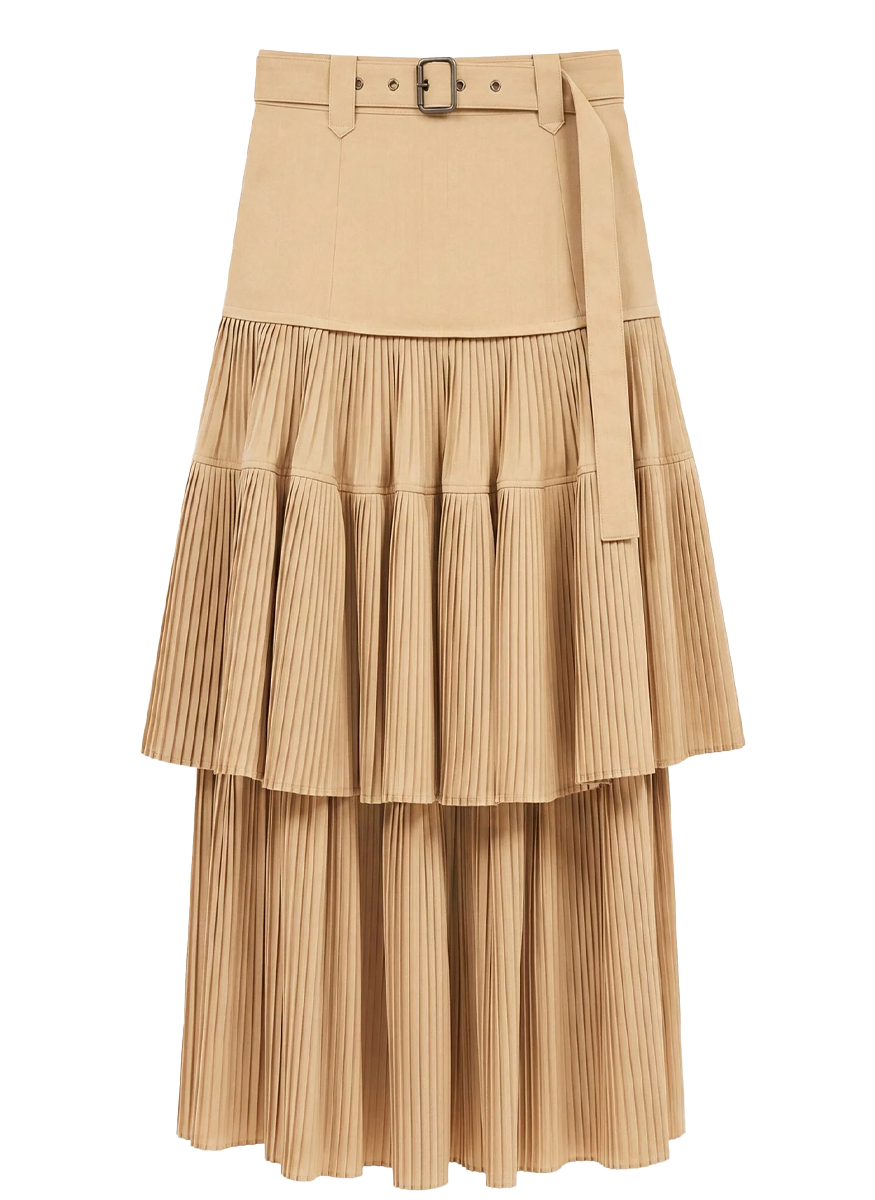 Coralie Pleated Wool Skirt
