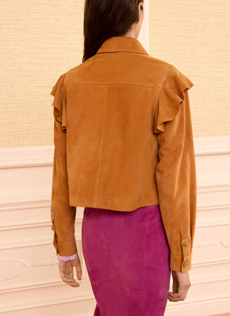 Matilde Ruffle Suede Jacket - Ulla Johnson