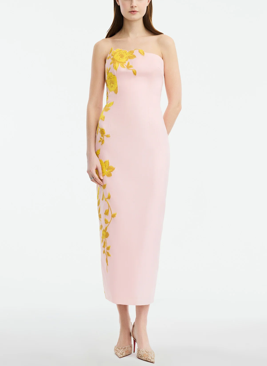 Rose Fil Coupe Strapless Cocktail Dress - Lela Rose