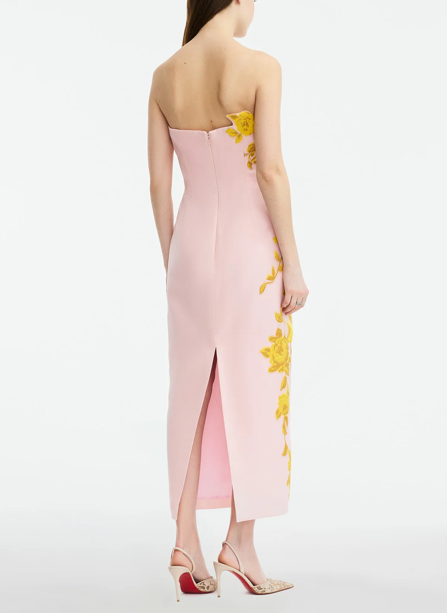 Rose Fil Coupe Strapless Cocktail Dress - Lela Rose