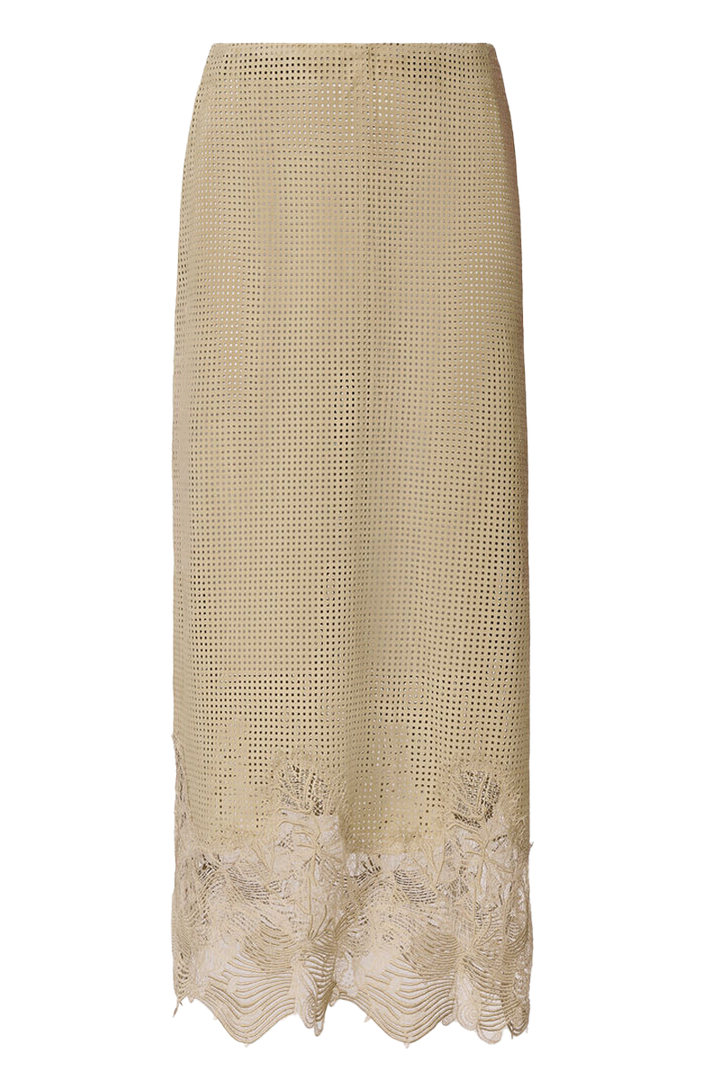 Openweave Suede Pencil Skirt