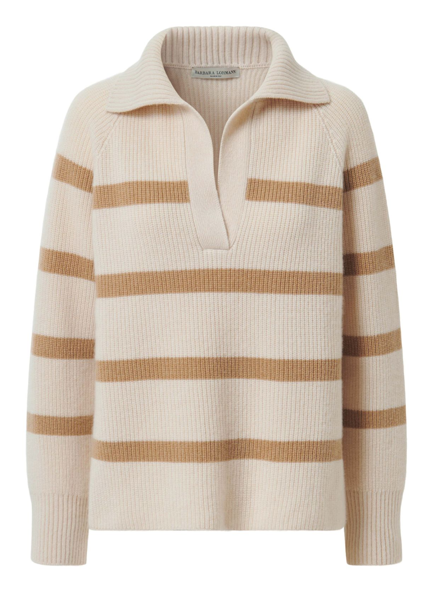 Emma Beige Stripe Polo