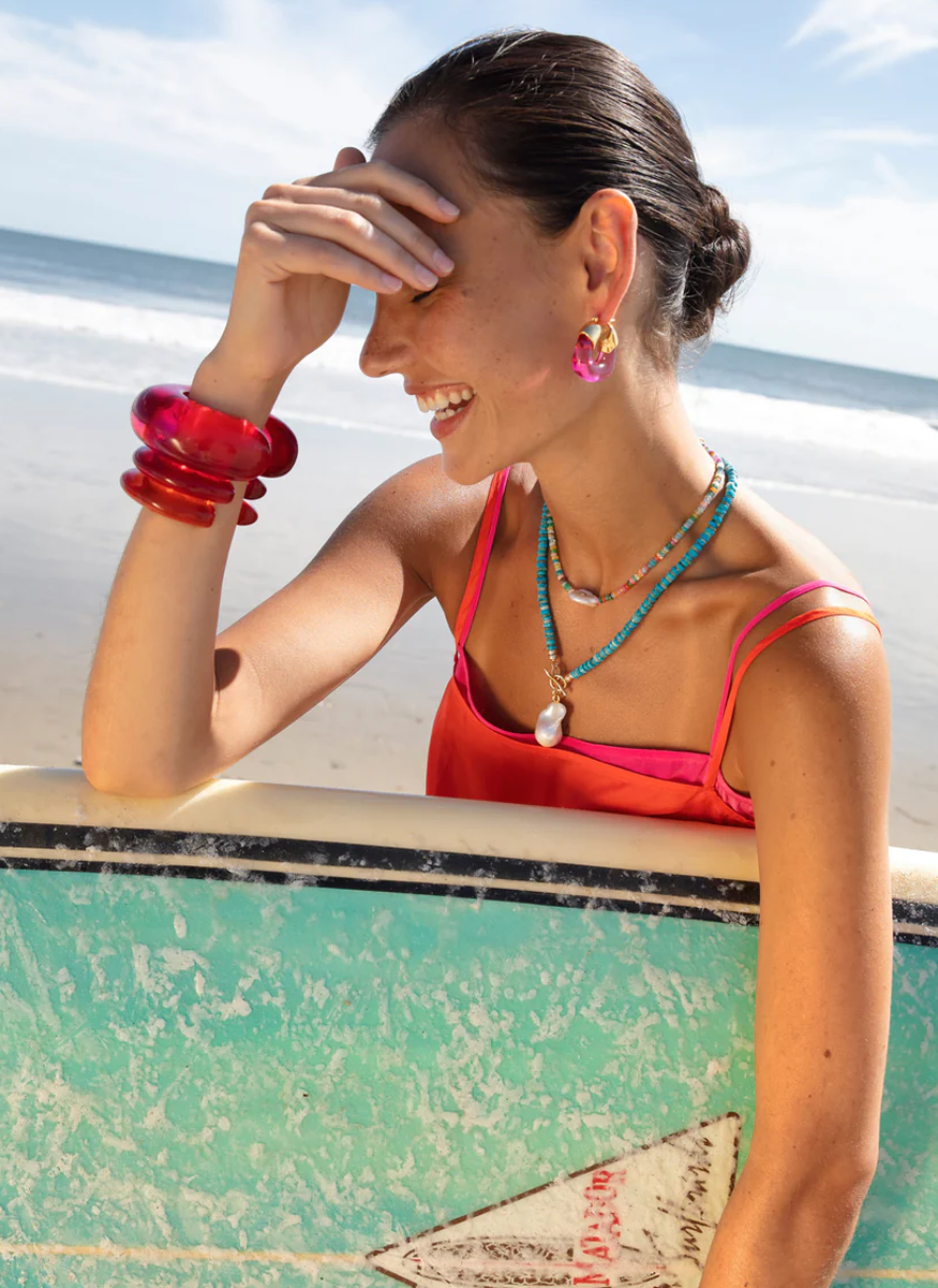 Organic Hoops in Flamingo