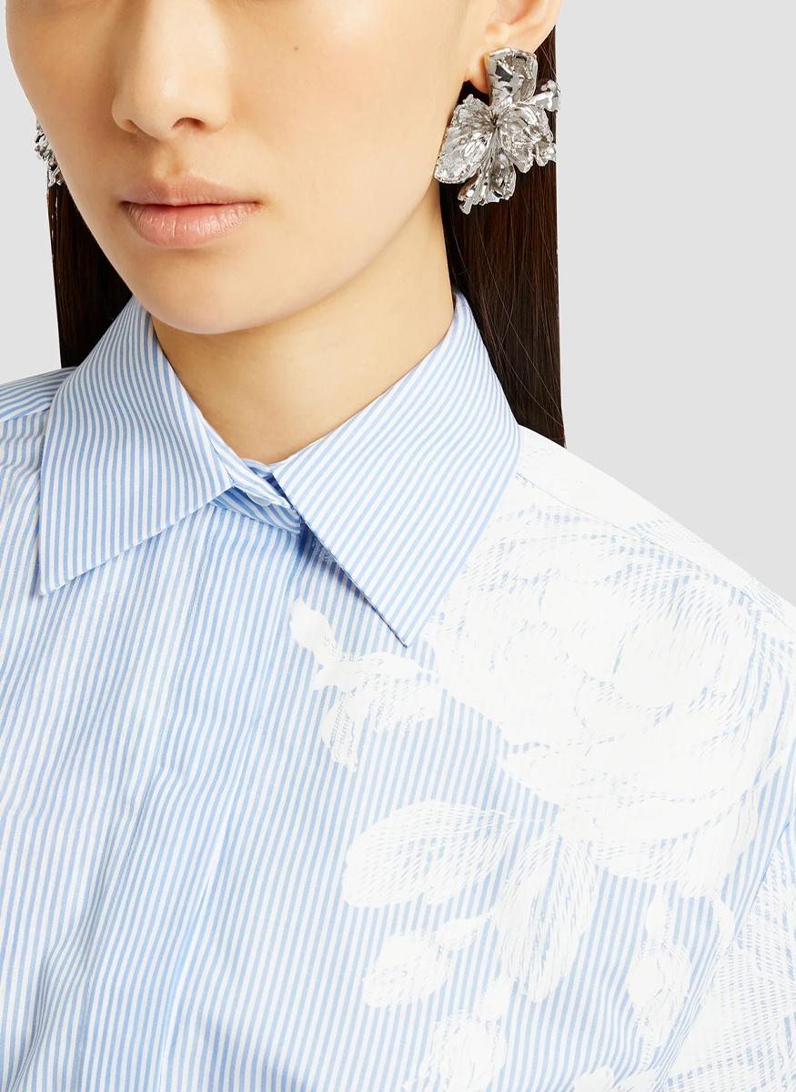 Long Sleeve Striped Cotton Shirt - Erdem