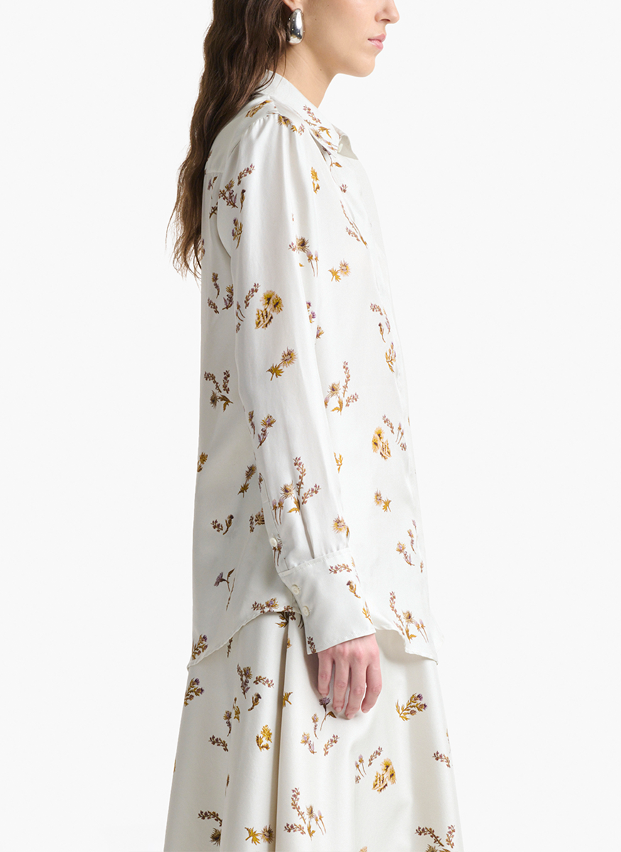 Chika Shirt in Macadamia Shibori Flower Print - Altuzarra