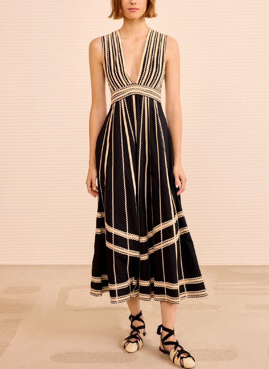 Palermo Deep V Midi Dress