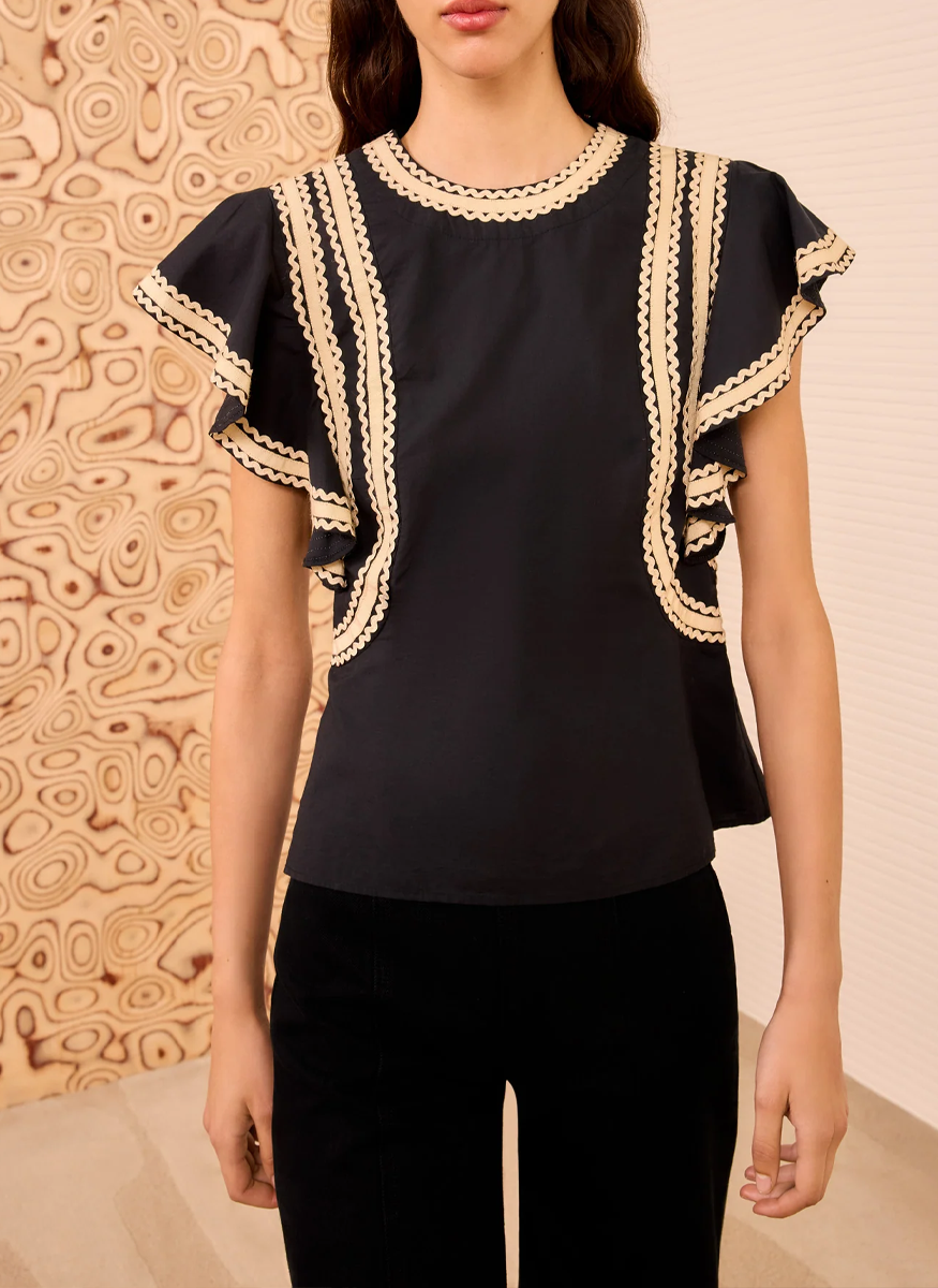 Anora Flutter Sleeve Top - Ulla Johnson