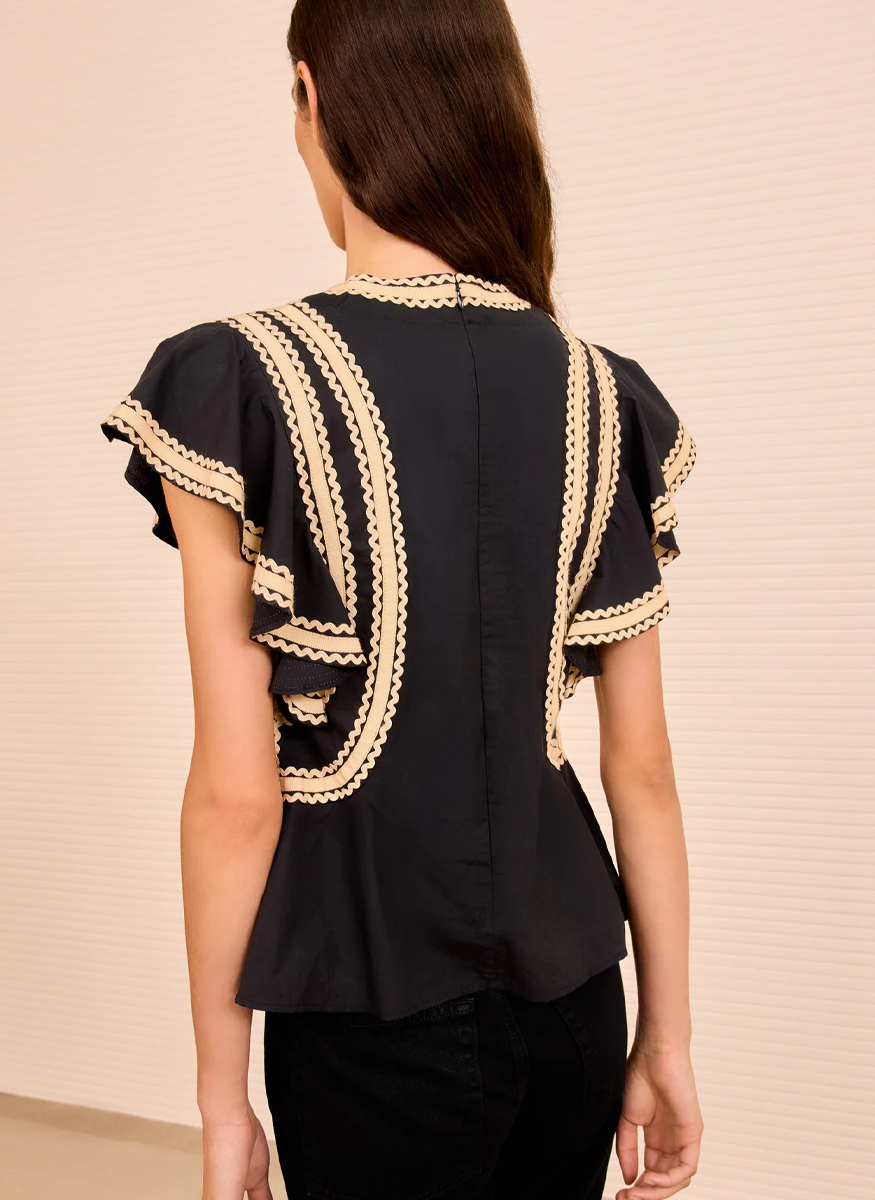 Anora Flutter Sleeve Top - Ulla Johnson