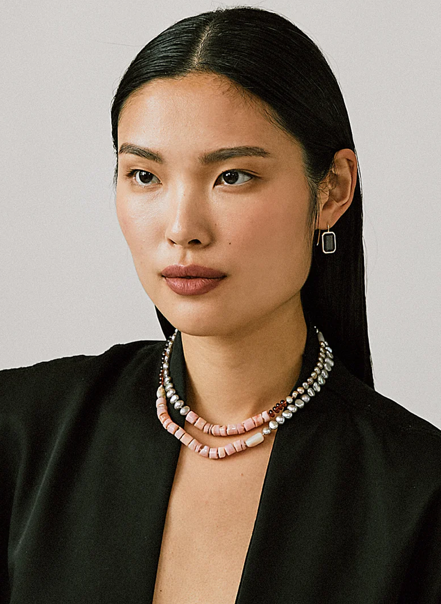 Cabana Necklace, Pink Opal and Pearl