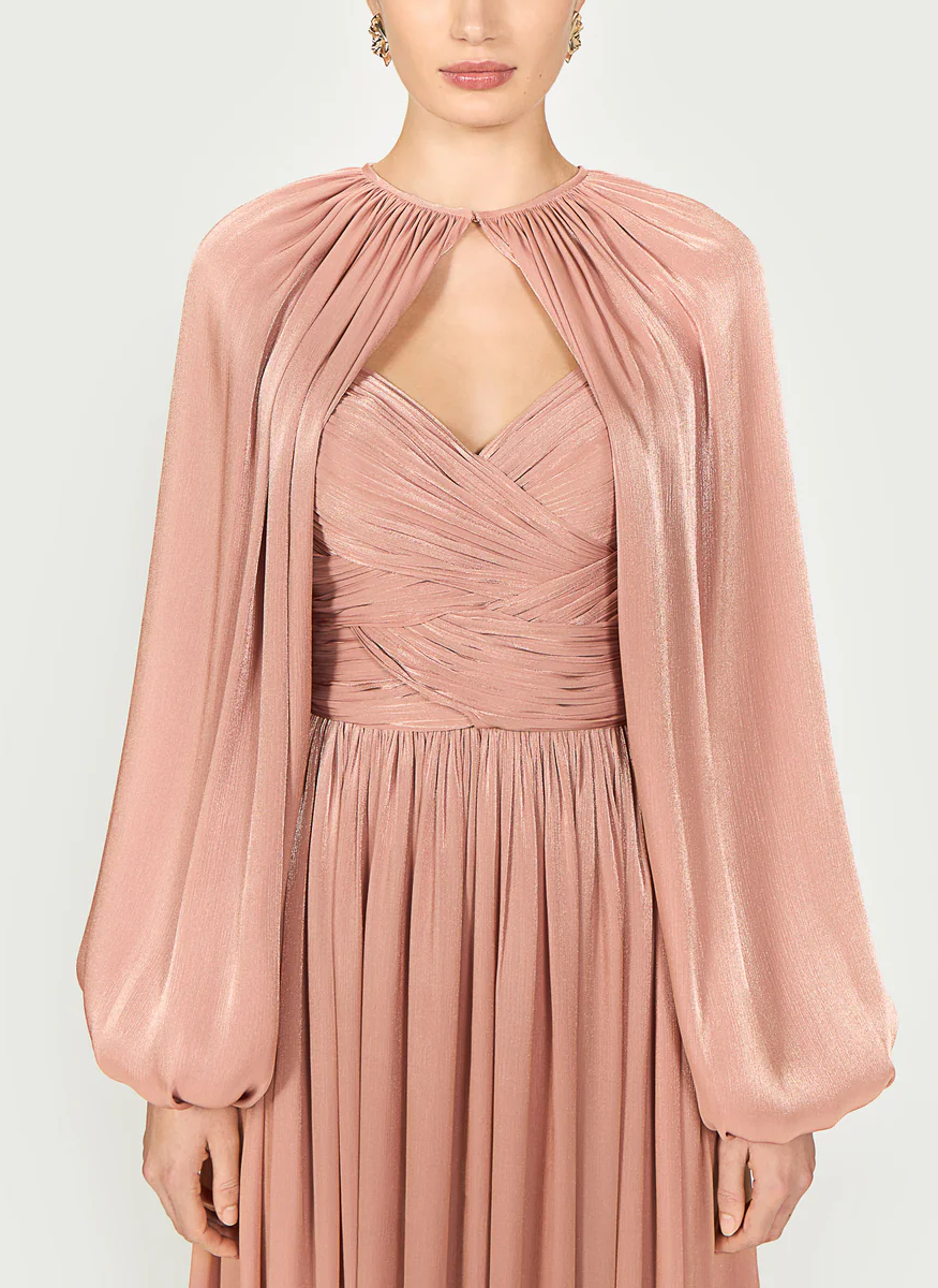 Sireen Lurex Georgette Dress - Costarellos