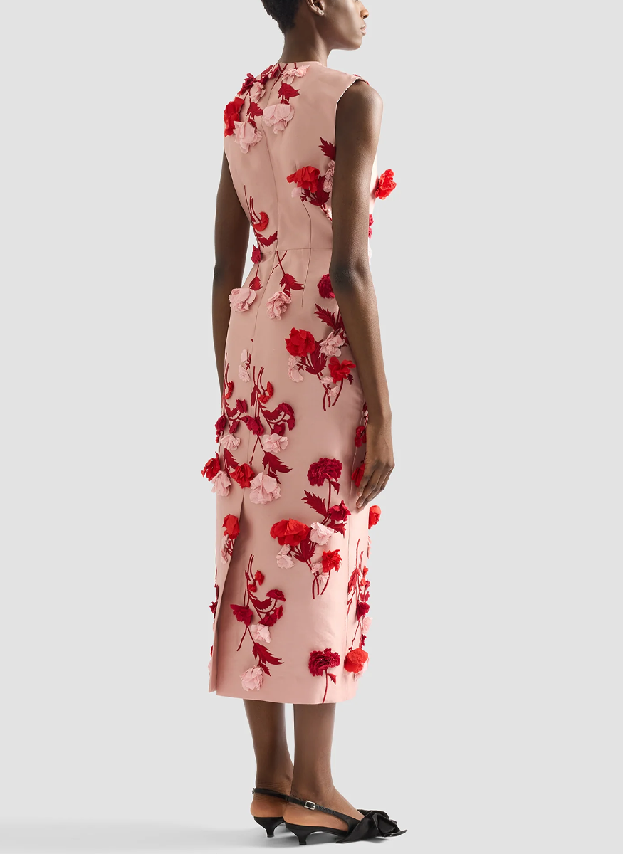 embroidered sleeveless midi dress ERDEM
