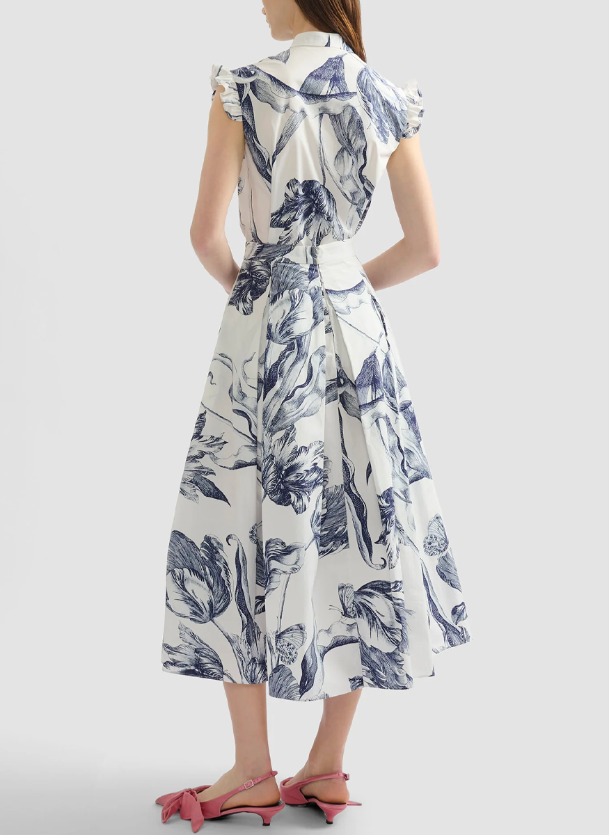 Floral Print Pleated Midi Skirt - Erdem