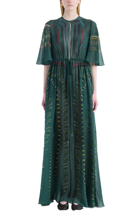 Thessaly Dress in Hunter Botanical - Altuzarra