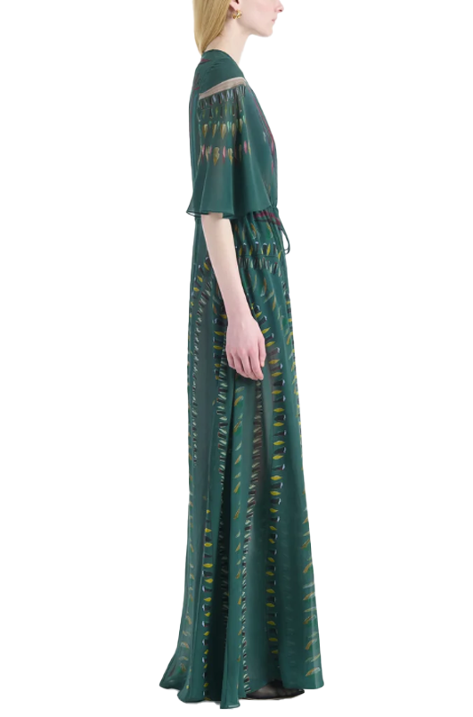 Thessaly Dress in Hunter Botanical - Altuzarra