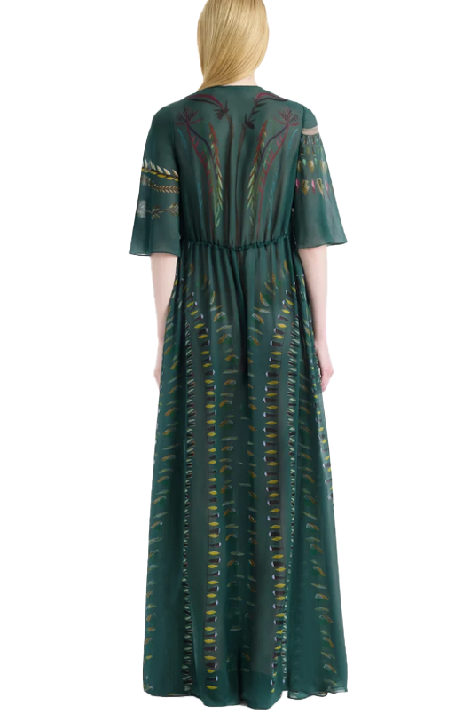 Thessaly Dress in Hunter Botanical - Altuzarra