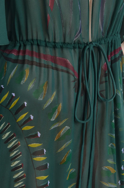 Thessaly Dress in Hunter Botanical - Altuzarra