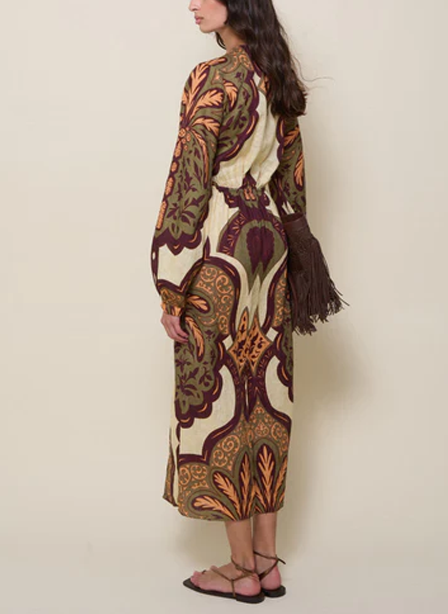 Across Paradise Ankle Dress - Johanna Ortiz