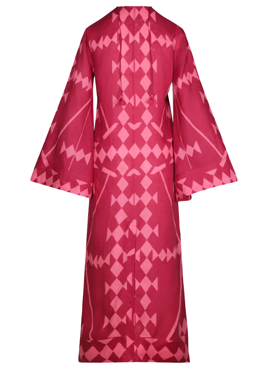 Linen Magenta Savannah Tunic Dress - Johanna Ortiz