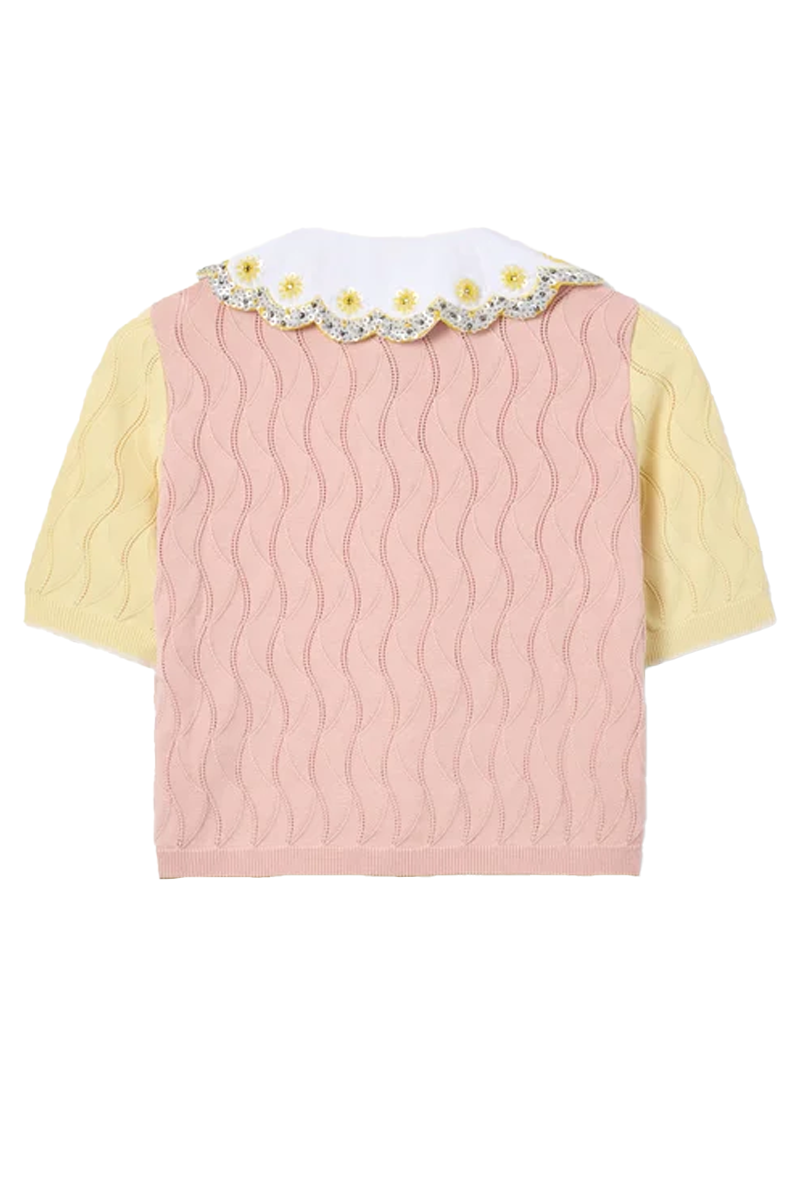Color Block Crop Polo - La DoubleJ