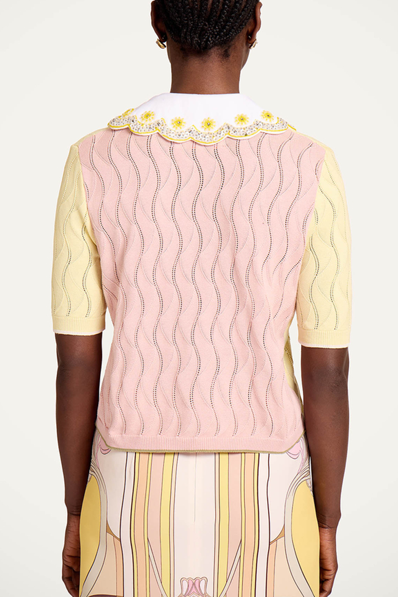 Color Block Crop Polo - La DoubleJ