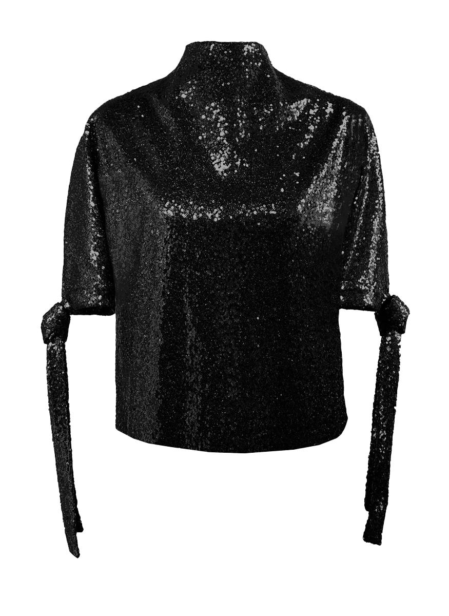 Pedernal Top in Black Sequin