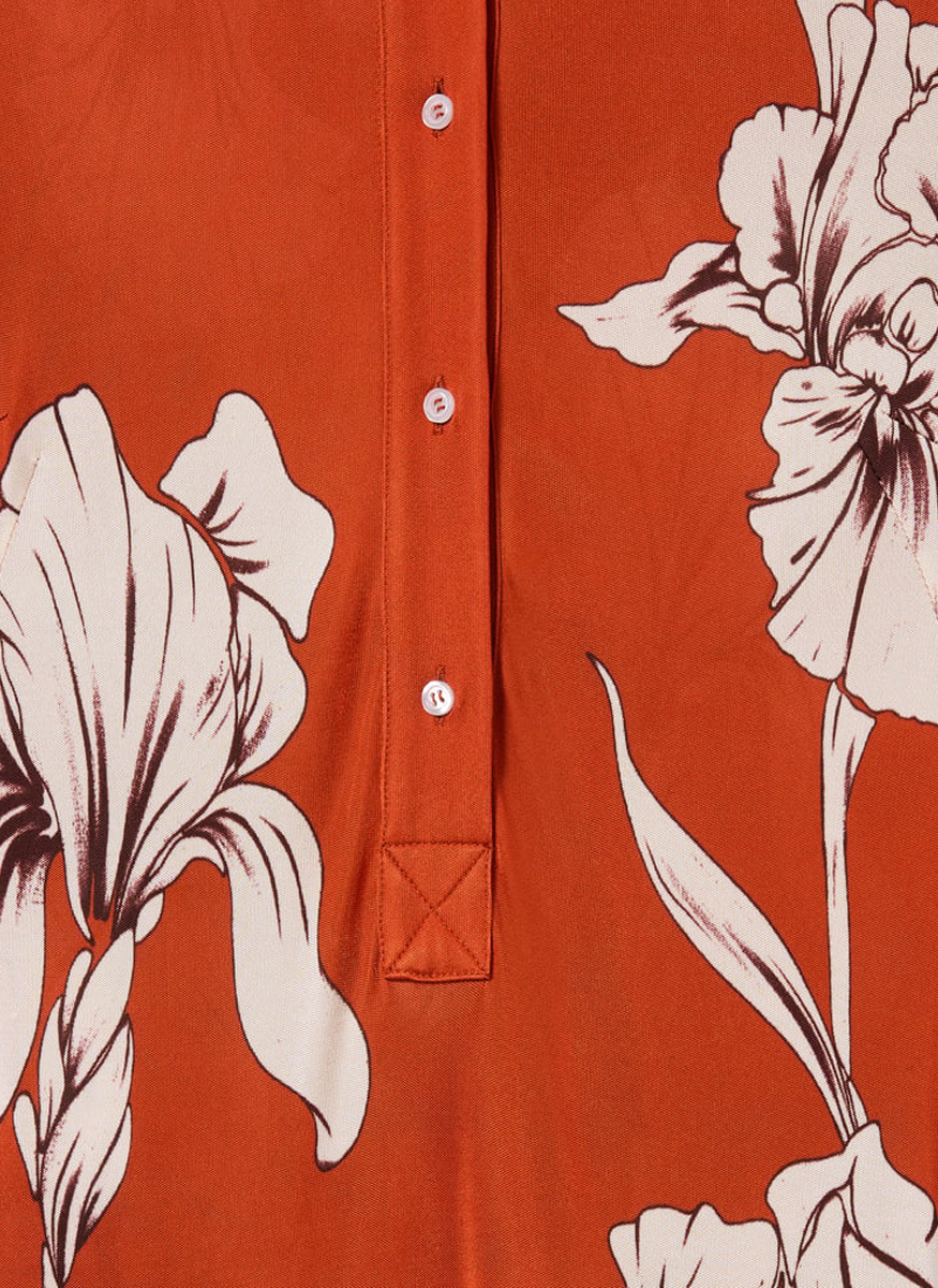 Perry Street Dress Iris Placée Dark Orange in Viscose Jersey - La DoubleJ