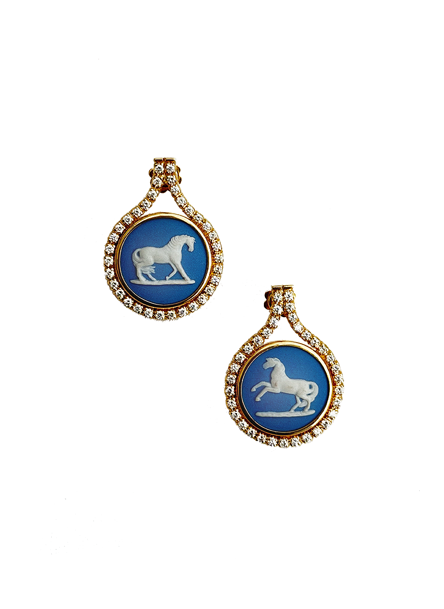 Wedgwood Horse Earrings