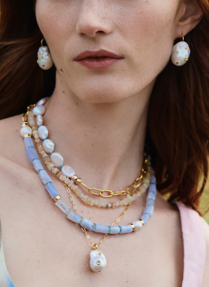 Porto Covo Necklace in Blue Lace - Lizzie Fortunato