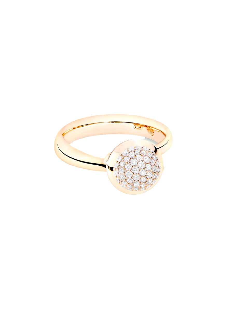 Bouton Ring Diamond Rose Gold, Small